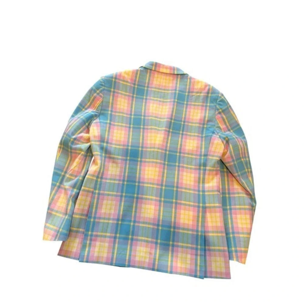 Shinesty The Burnished Broker Plaid Pastel Stretch Blazer 40 R‎ 2 Button Pride